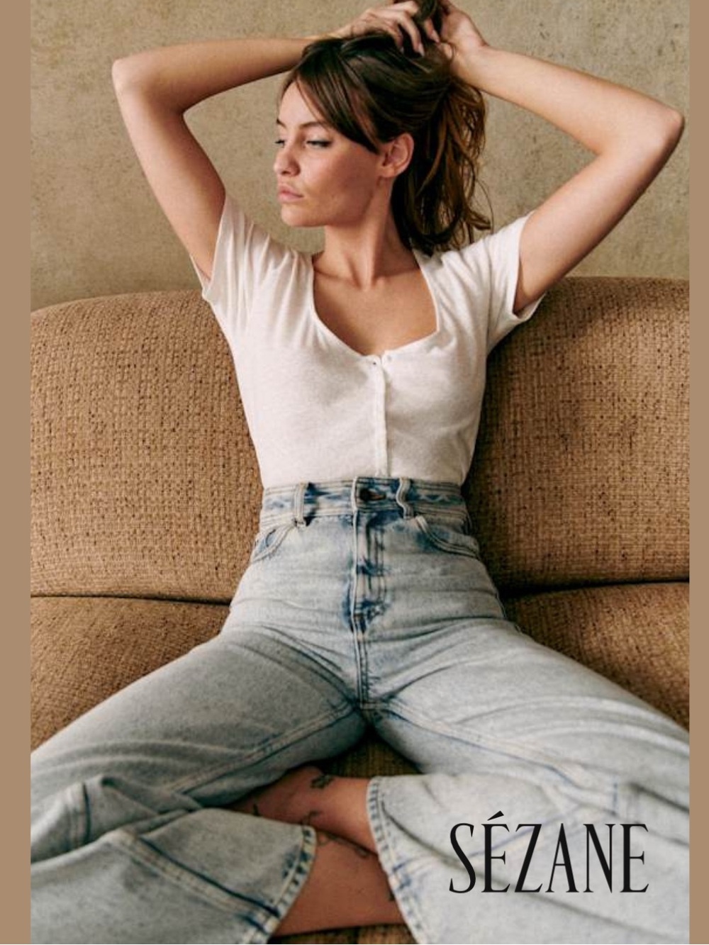Sezane High-Rise Wide Leg Crop